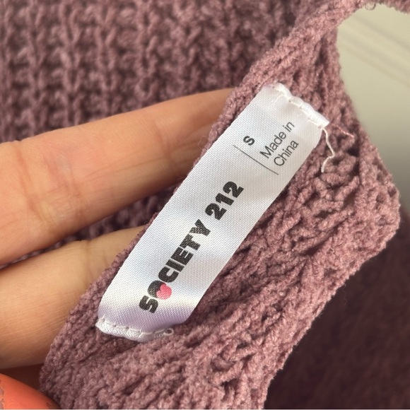 Cozy Mauve Knit Sweater with Crisscross Back - Picture 3 of 7